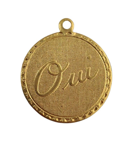 "Oui" Medallion Charm - Elisa Charms