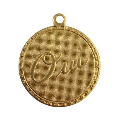 "Oui" Medallion Charm