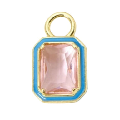 Pink & Blue Bezel Gem Charm