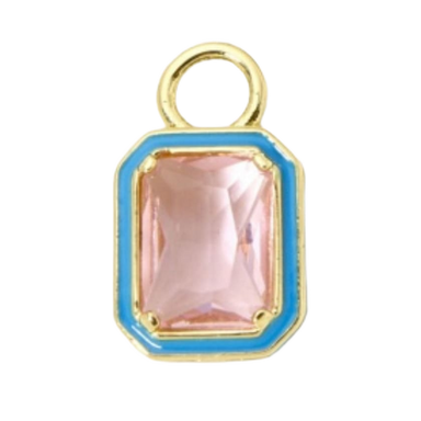 Pink & Blue Bezel Gem Charm
