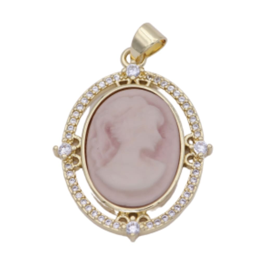 Pink Cameo Pendant - Elisa Charms