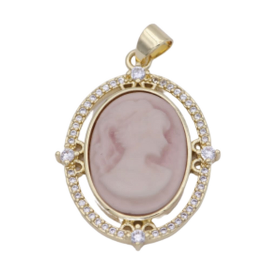 Pink Cameo Pendant
