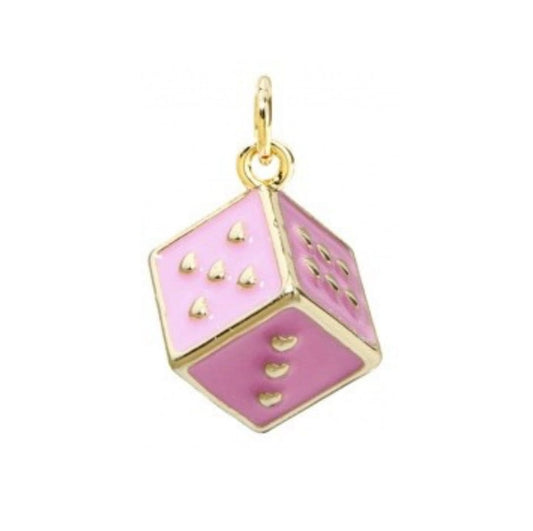 Pink Dice Charm - Elisa Charms