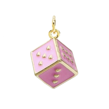 Pink Dice Charm