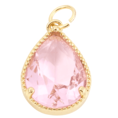 Pink Pear Gem Charm