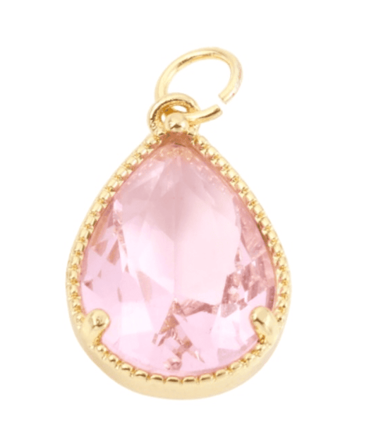 Pink Pear Gem Charm - Elisa Charms
