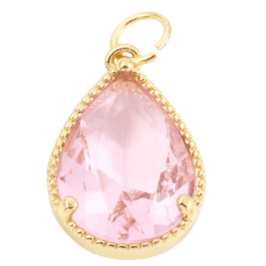 Pink Pear Gem Charm