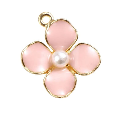 Pink Pearly Flower Charm