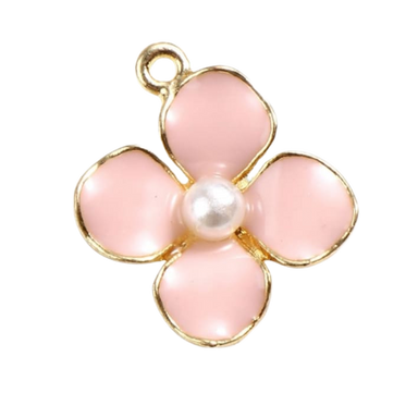 Pink Pearly Flower Charm