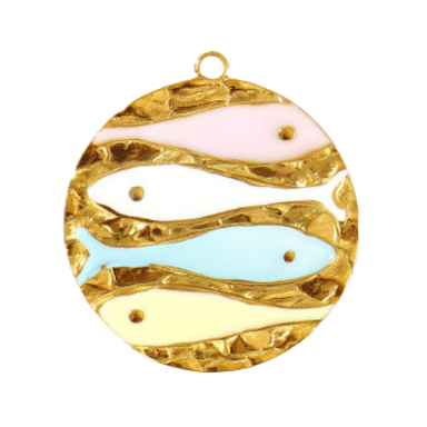 Rainbow Fishy Medallion Charm