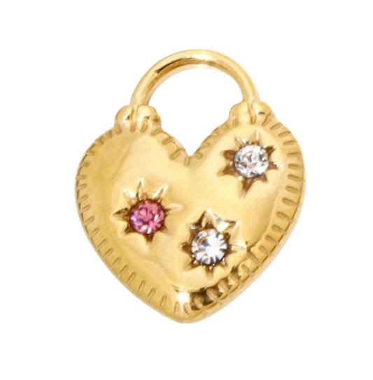 Rhinestone Heart Charm - Elisa Charms