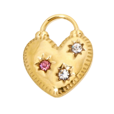 Rhinestone Heart Charm