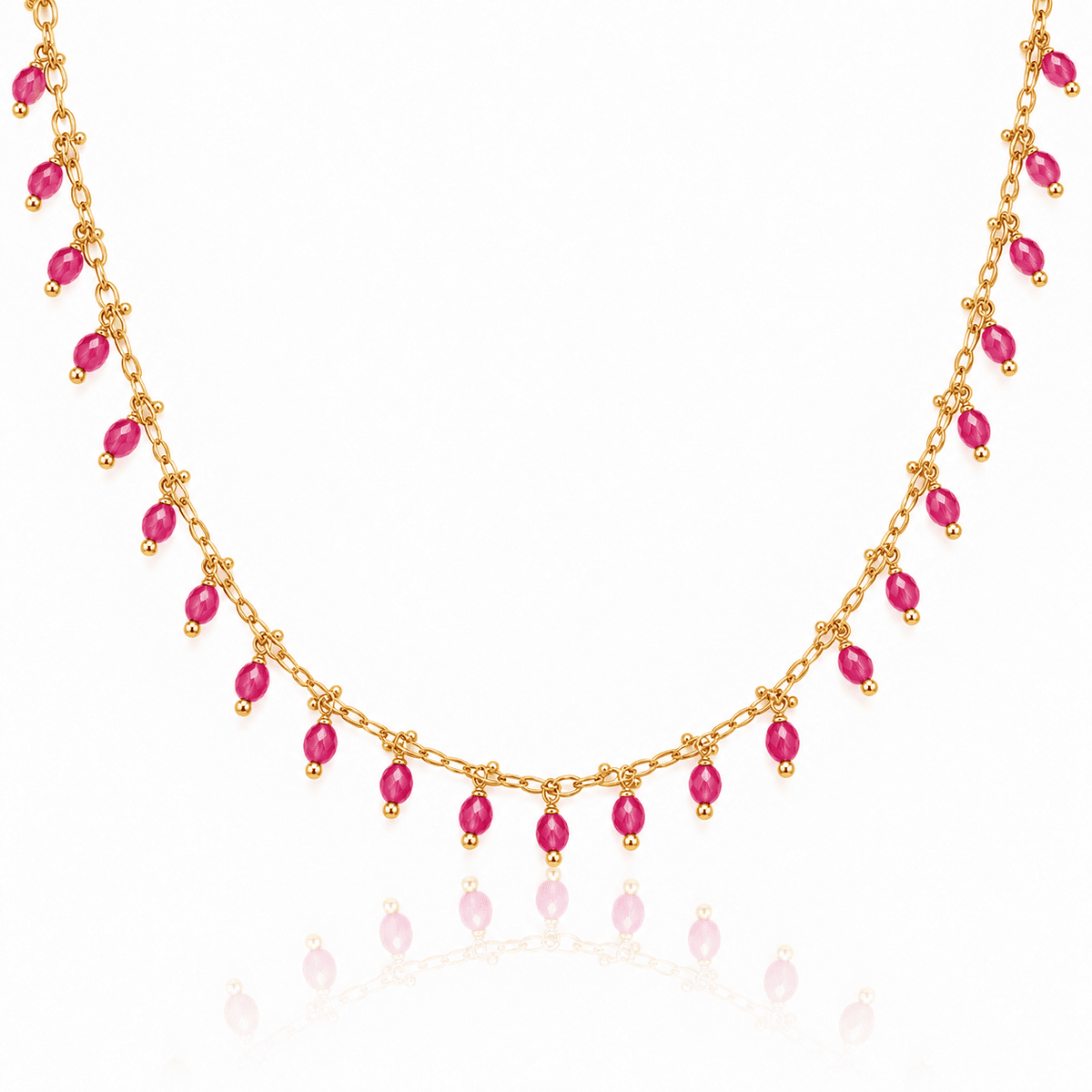 Ruby Droplet Necklace - Elisa Charms