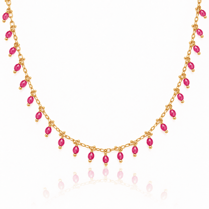 Ruby Droplet Necklace - Elisa Charms