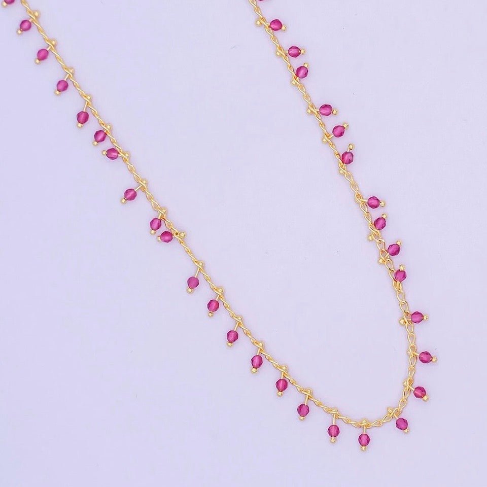 Ruby Droplet Necklace - Elisa Charms