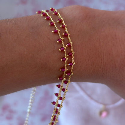 Ruby Droplet Necklace - Elisa Charms