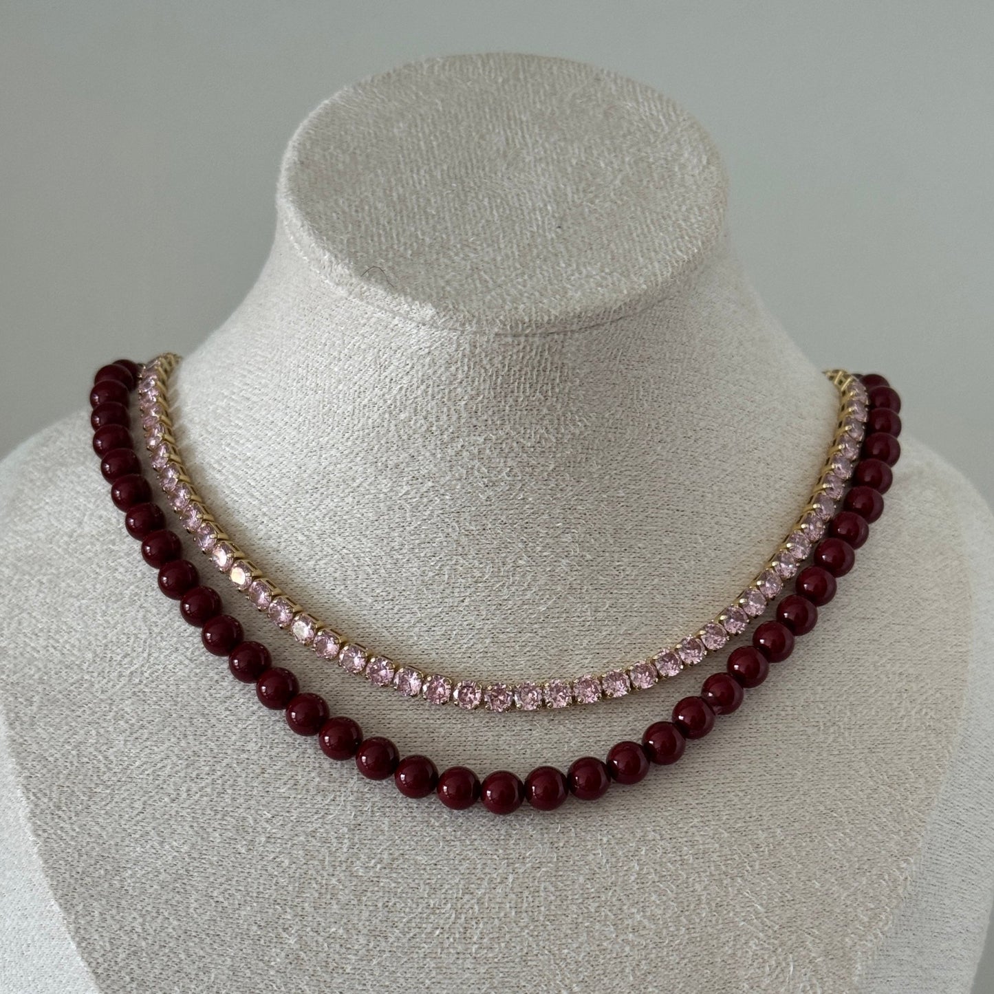 Ruby Pearl Necklace - Elisa Charms