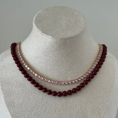 Ruby Pearl Necklace - Elisa Charms