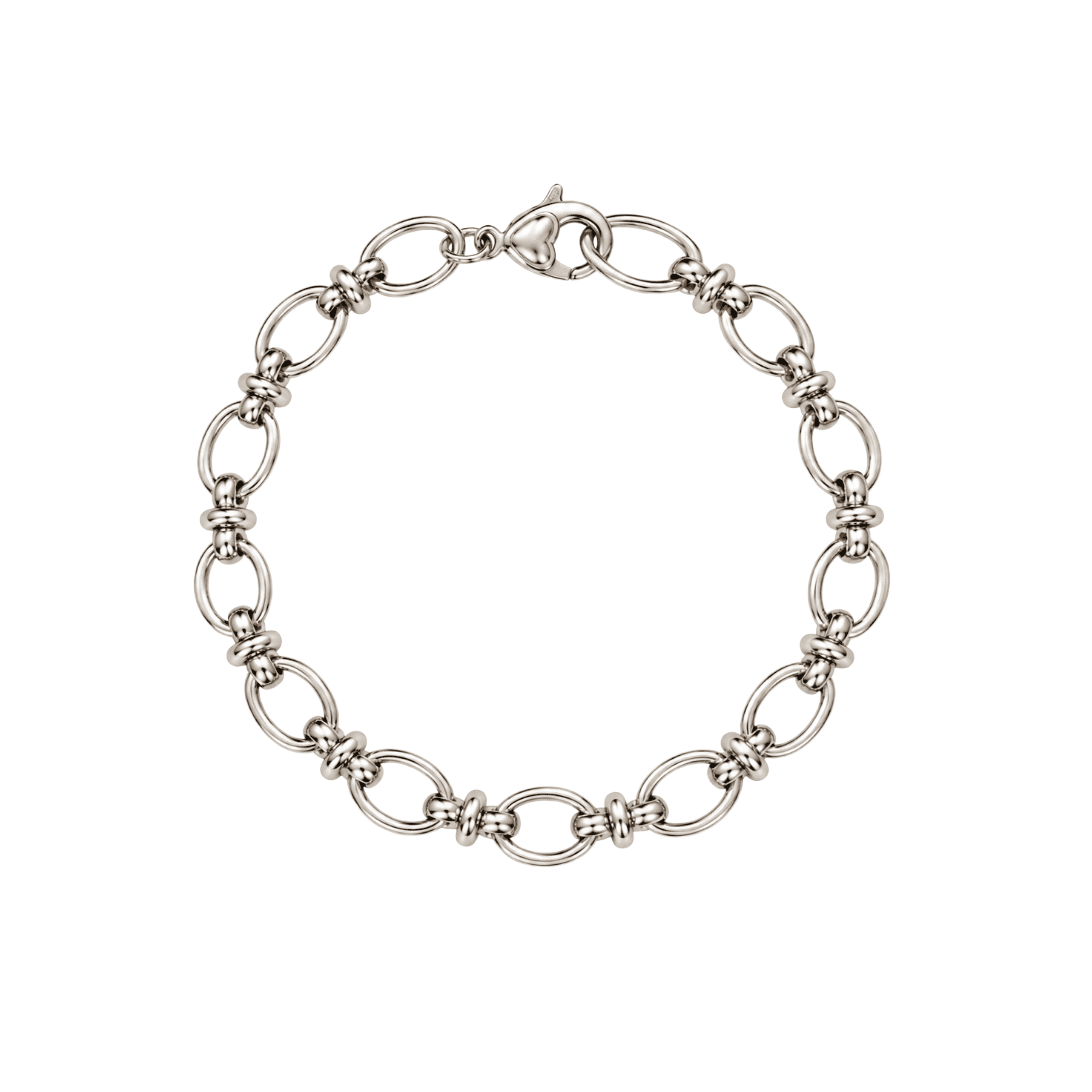 Silver Oval Chain Bracelet