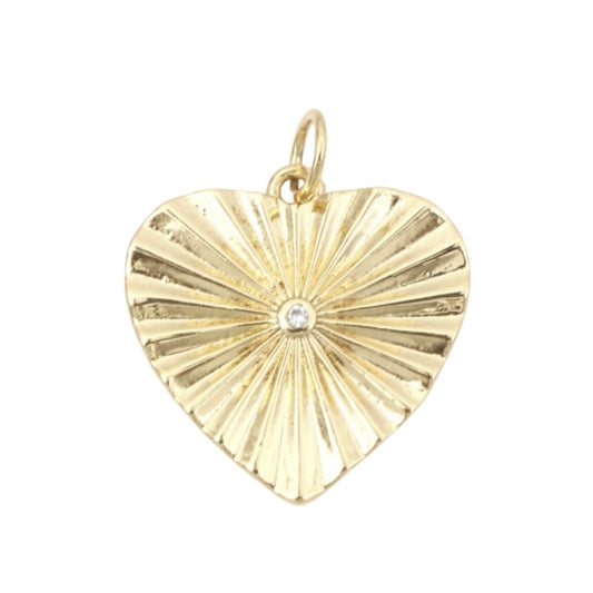 Starburst Heart Charm - Elisa Charms