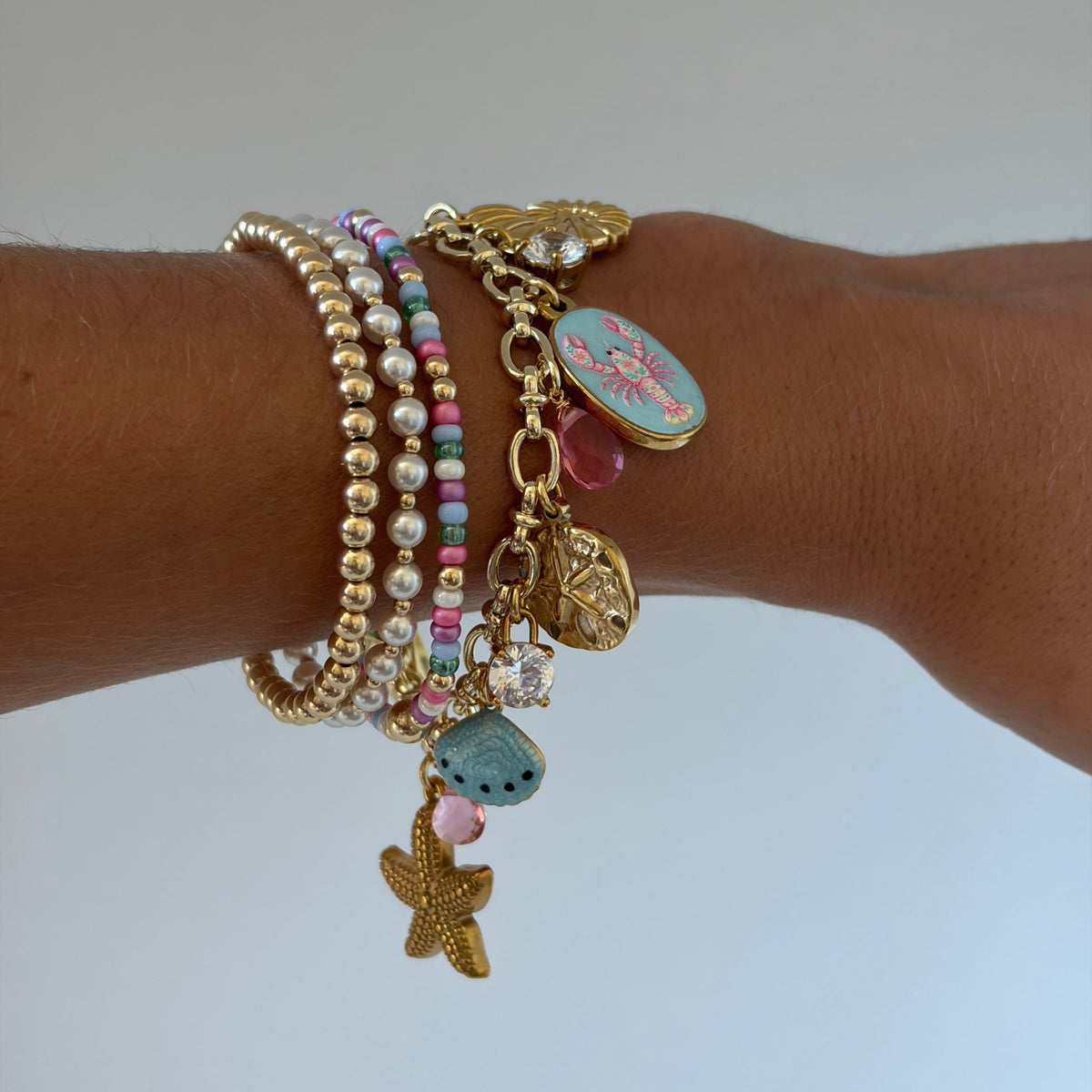 "The Pink Tide" Charm Bracelet - Elisa Charms