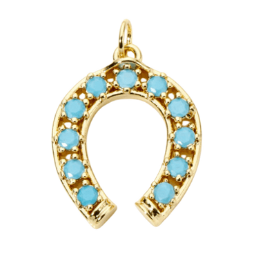 Turquoise Horseshoe Charm