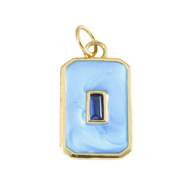 Two-tone blue stone charm