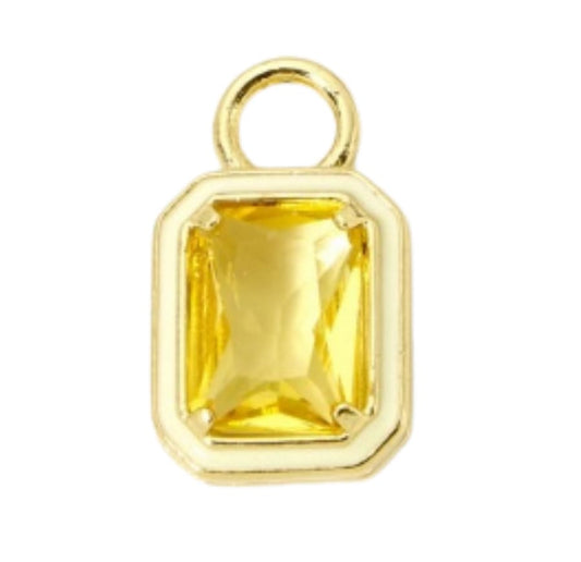 Yellow Bezel Gem Charm - Elisa Charms